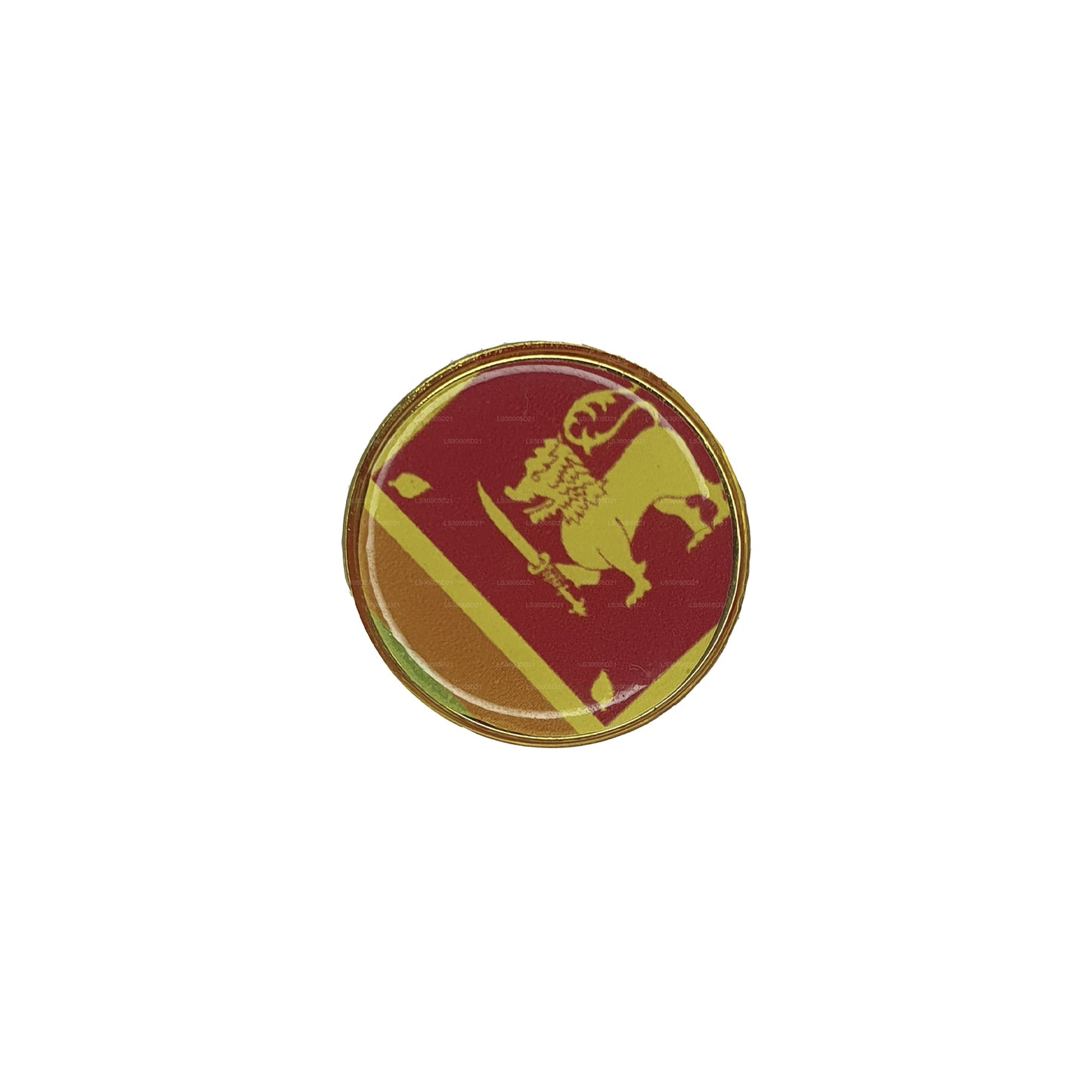 Sri Lankan National Flag Lapel Pin (Design E) (2cm Diameter)