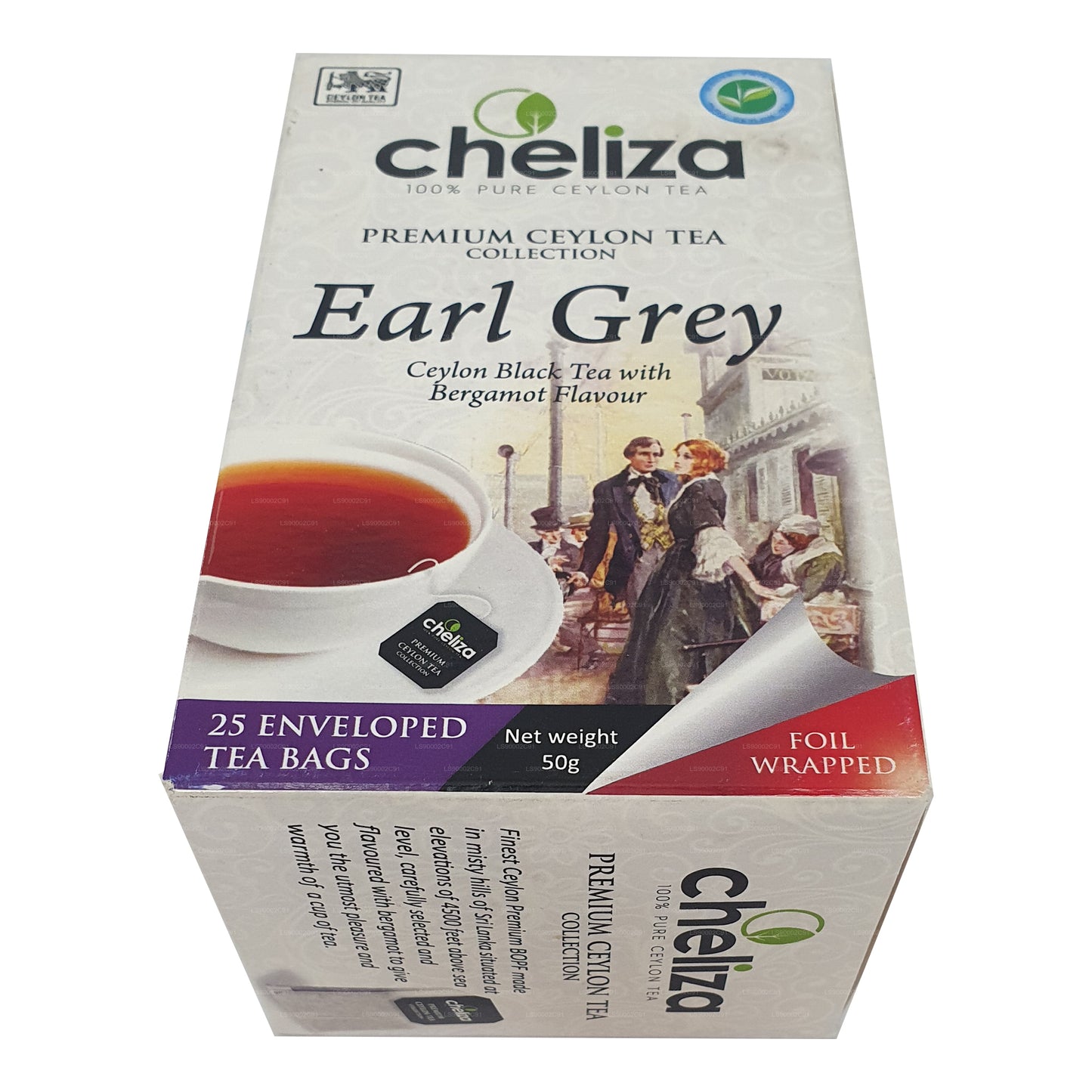 Cheliza Ceylon Earl Grey Tea with Bergamot Flavour (50g) 25 Tea Bags