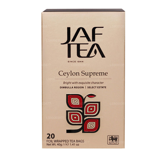 كيس شاي جاف كلاسيكي ذهبي من مجموعة Jaf Tea Classic Gold من سيلان سوبريم فويل (40 جم)