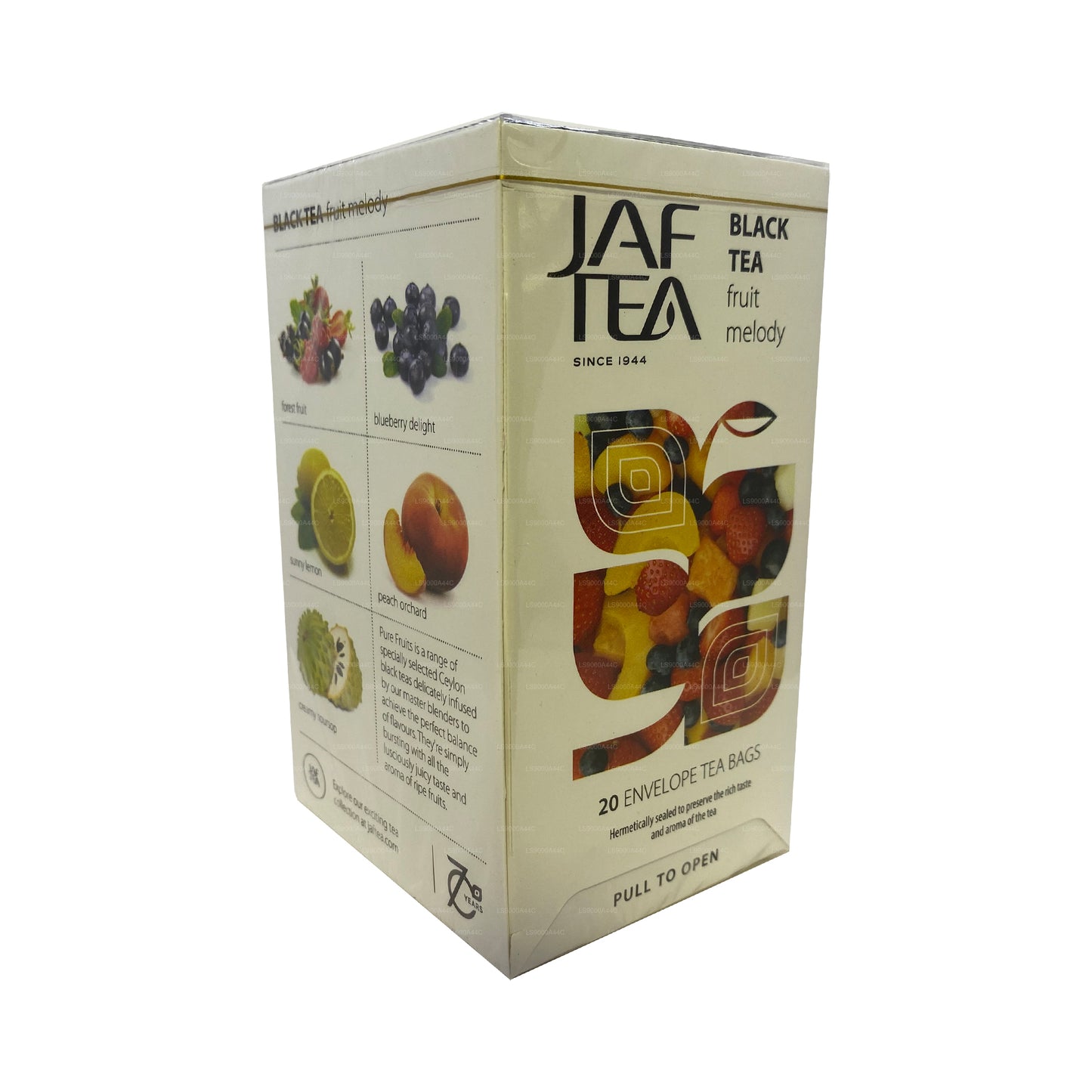 مجموعة جاف تي للفواكه النقية بنكهة الشاي الأسود (30 جم) 20 كيس شاي
