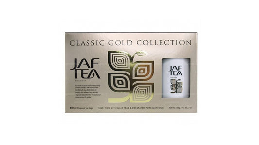 مغلف فويل من مجموعة Jaf Tea Classic Gold (100 جرام) مع كوب كرتوني