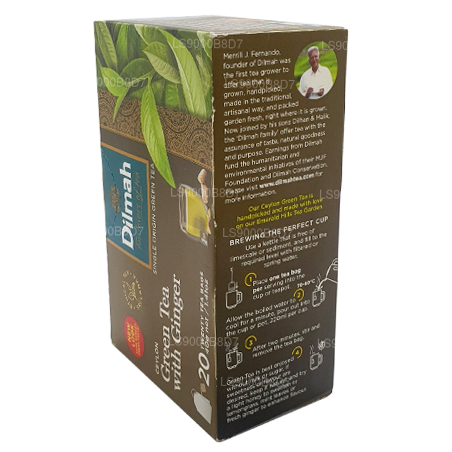 Dilmah Green Tea With Ginger (40g) 20 Tea Bags
