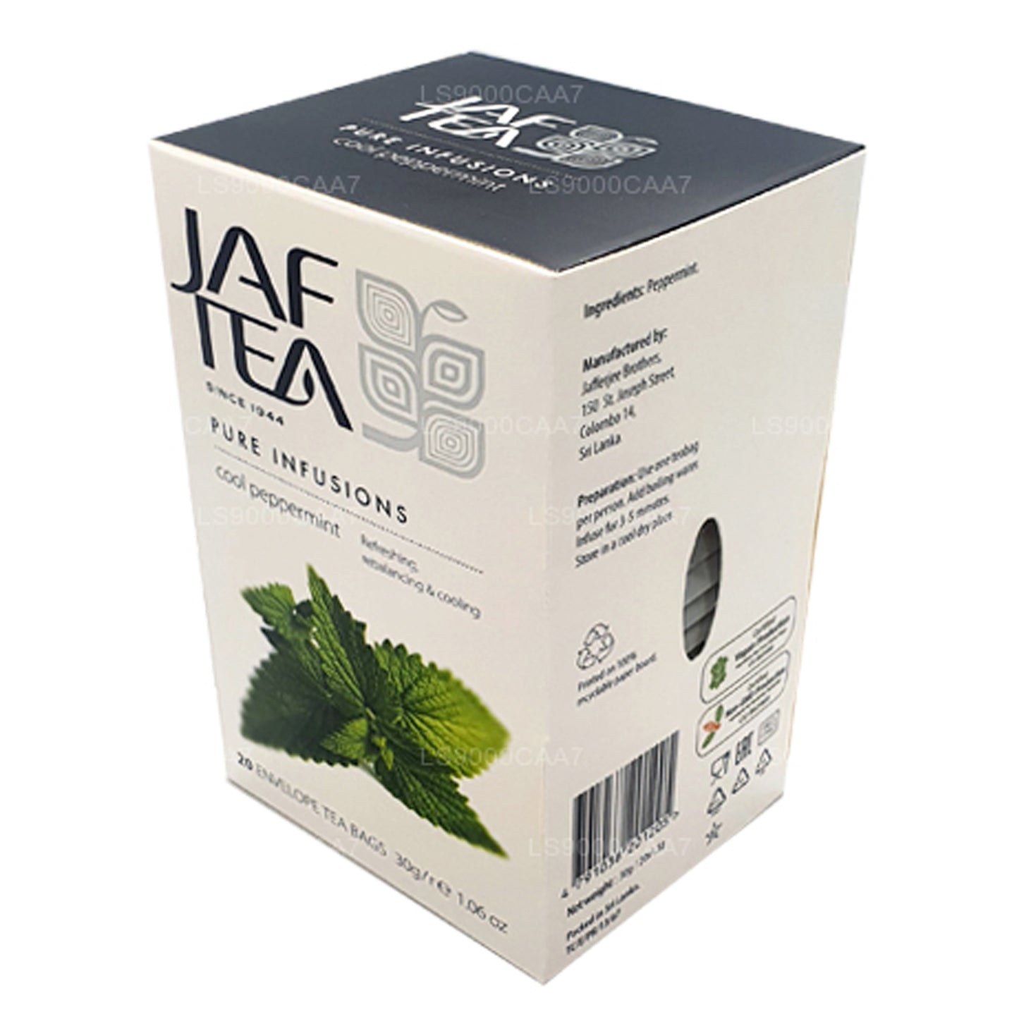 أكياس شاي مغلفة برقائق النعناع الباردة من مجموعة Jaf Tea Pure Infusions (30 جم)