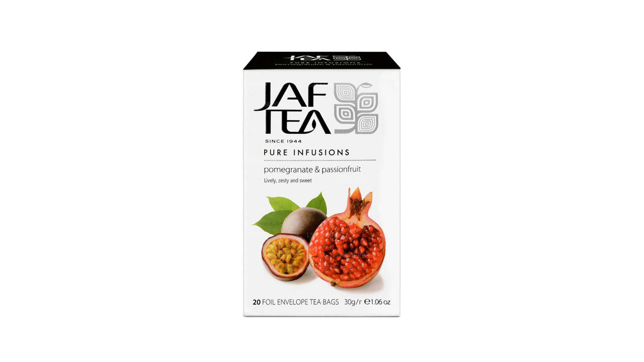 Jaf Tea Pure Infusions Collection Pomegranate & Passionfruit Foil Envelop Tea Bags (30g)