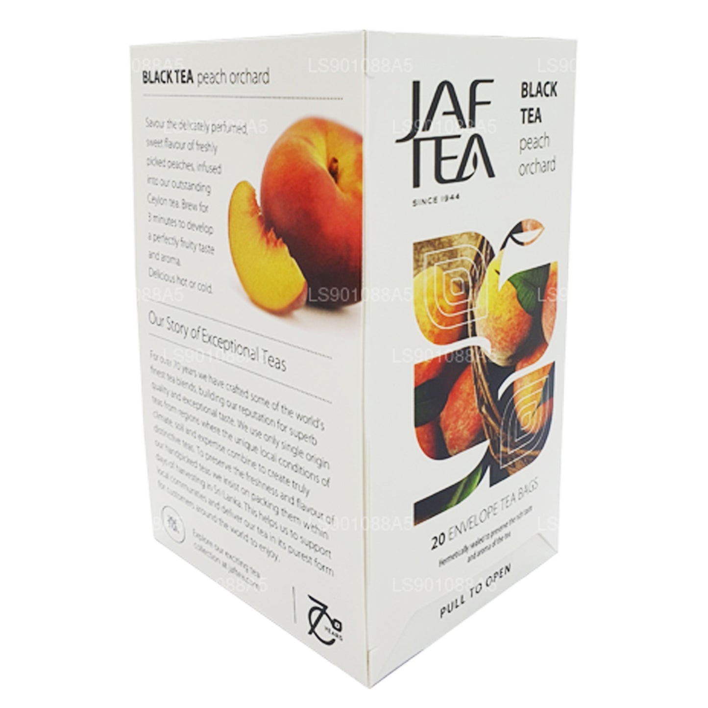 مجموعة Jaf Tea Pure Fruits من مجموعة الشاي الأسود والخوخ والبستان (30 جم) 20 كيس شاي