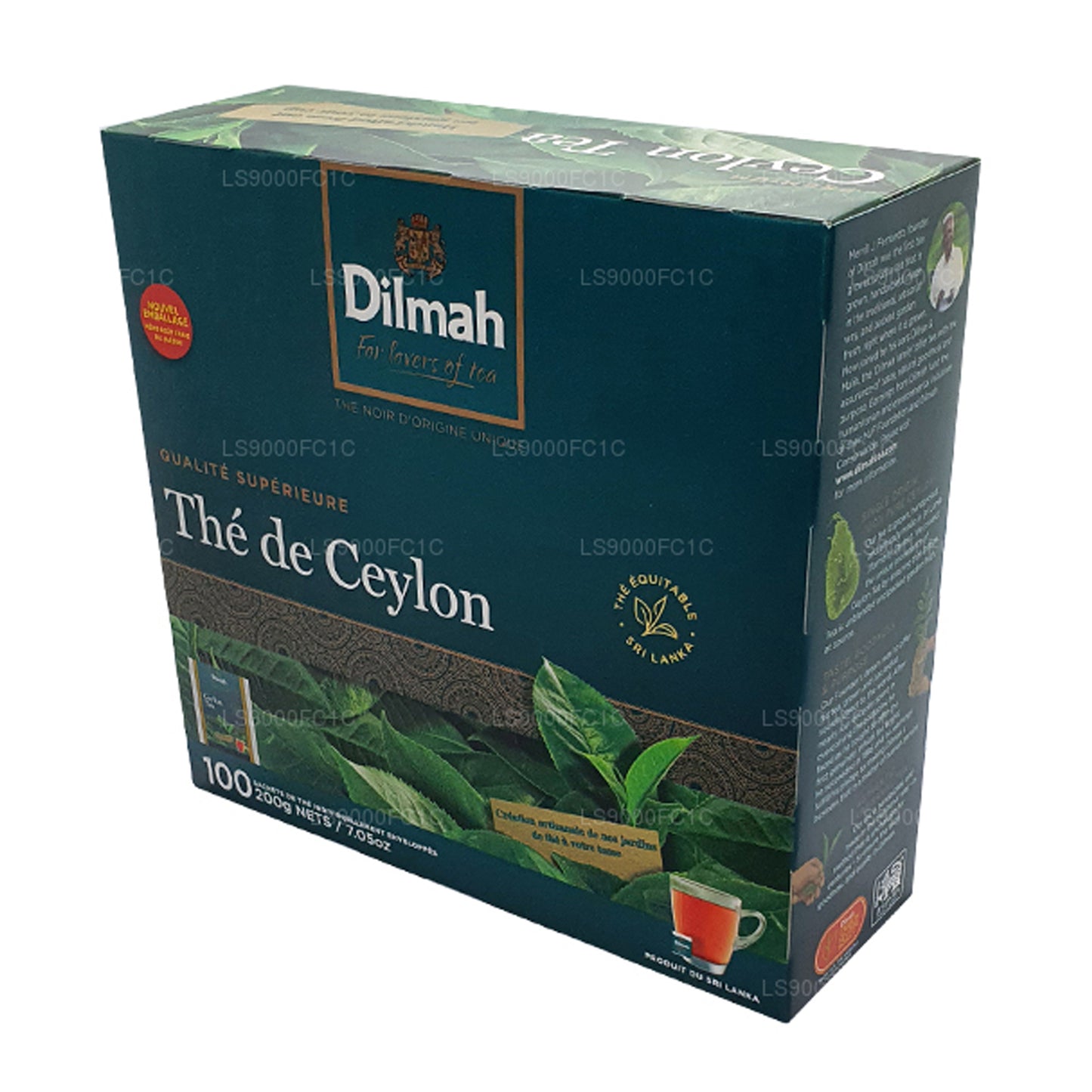 شاي سيلاني فاخر من ديلما، مغلف بشكل فردي، 100 كيس شاي (200 جرام)