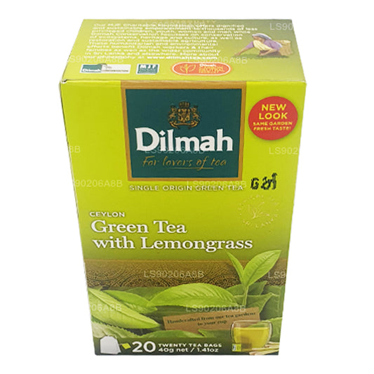 شاي ديلما الأخضر السيلاني النقي مع شاي الليمون (40 جم) 20 كيس شاي