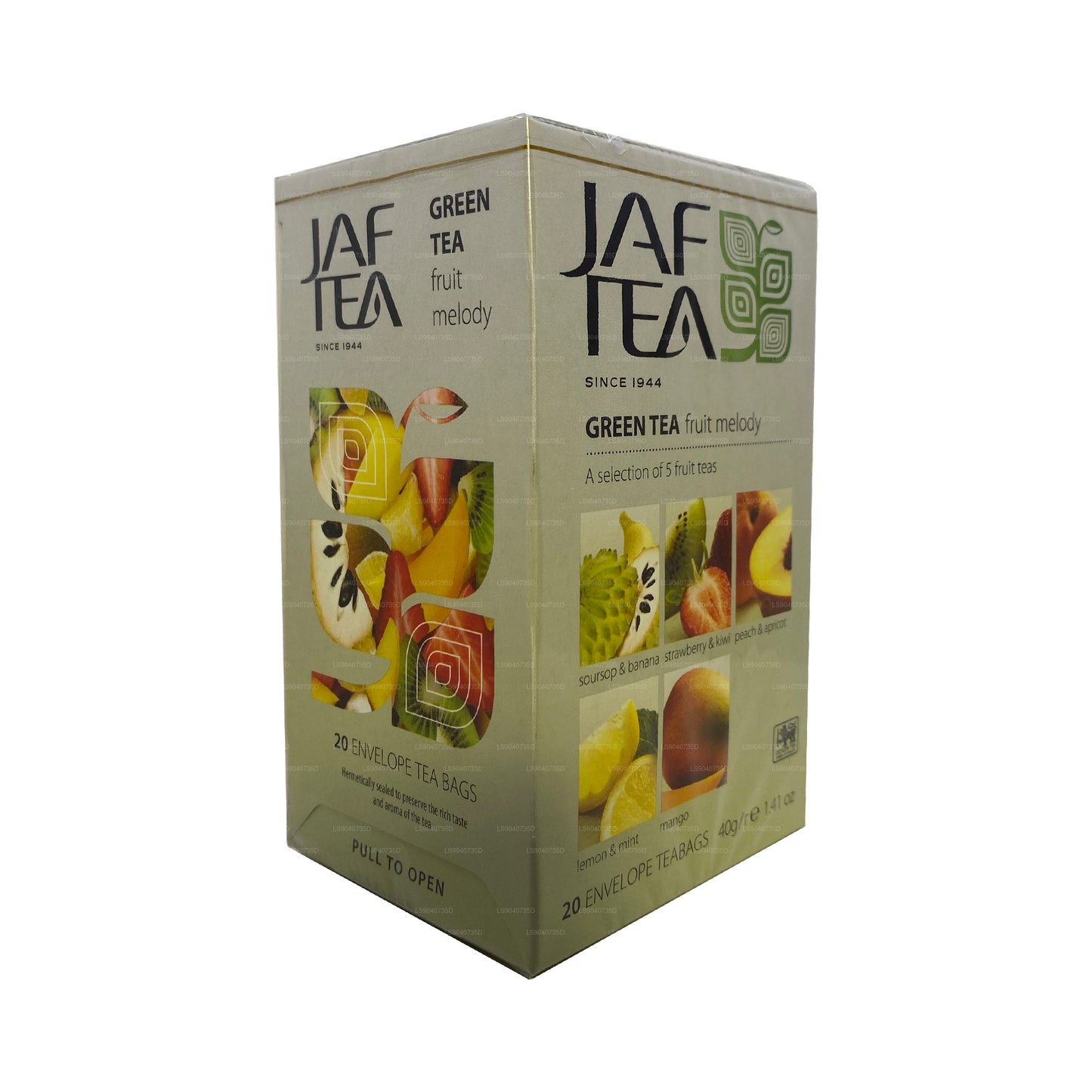 مزيج الشاي الأخضر النقي من Jaf Tea - مزيج الشاي الأخضر والفواكه (40 جم) 20 كيس شاي