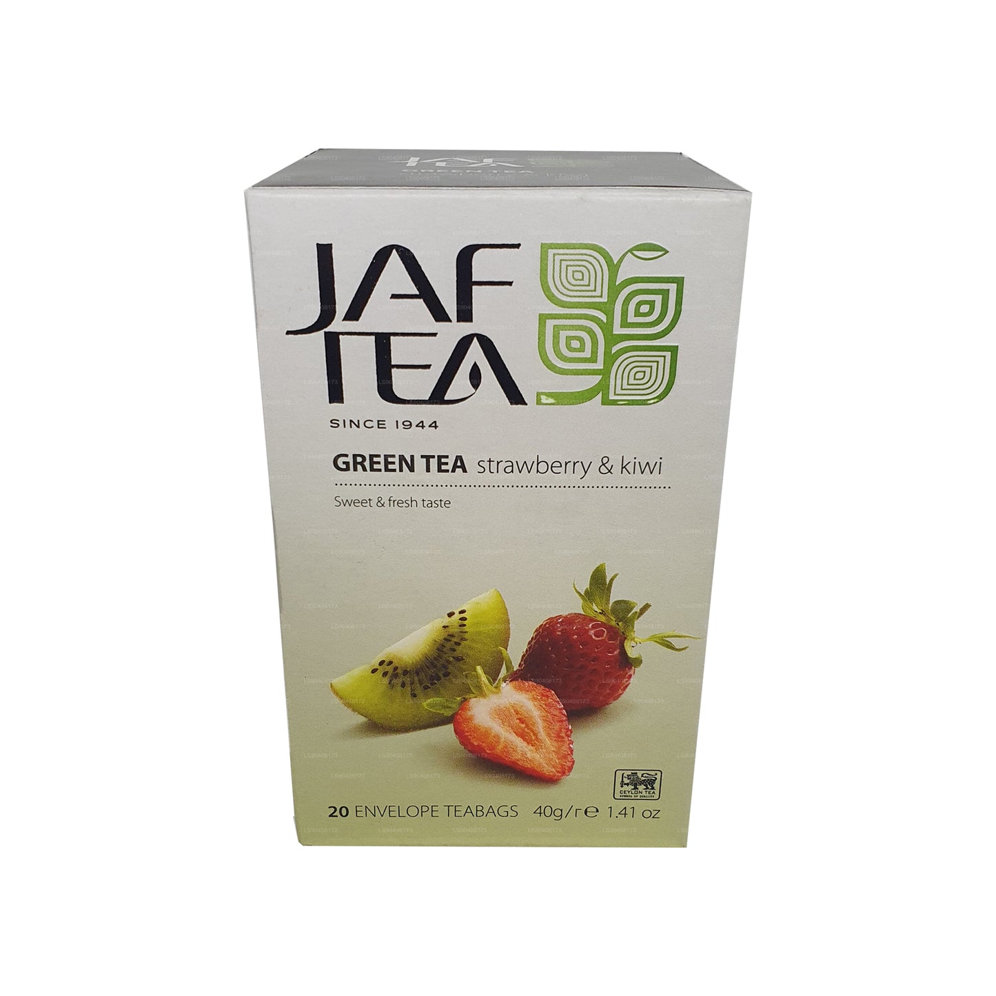 مجموعة Jaf Tea النقية من الشاي الأخضر والفراولة والكيوي (40 جم) 20 كيس شاي