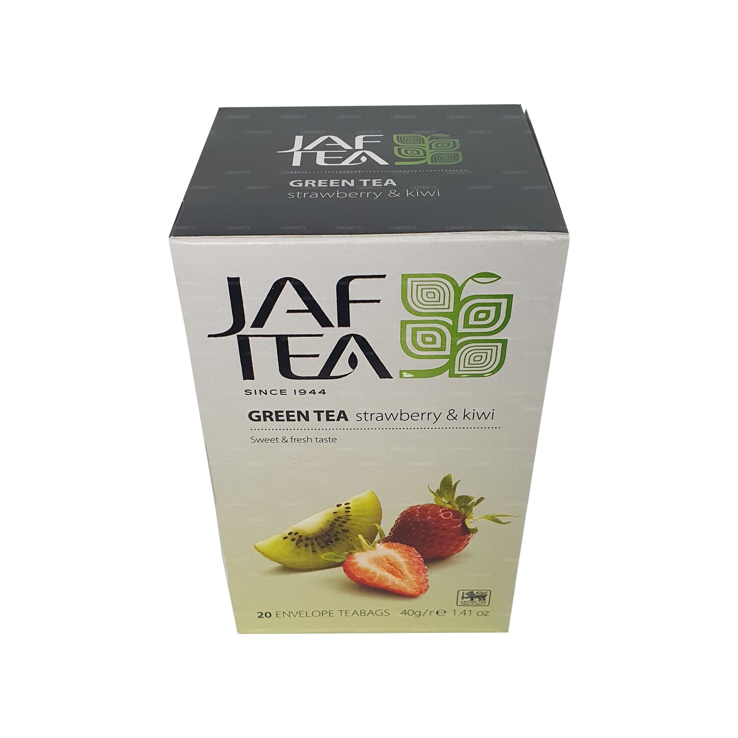 مجموعة Jaf Tea النقية من الشاي الأخضر والفراولة والكيوي (40 جم) 20 كيس شاي