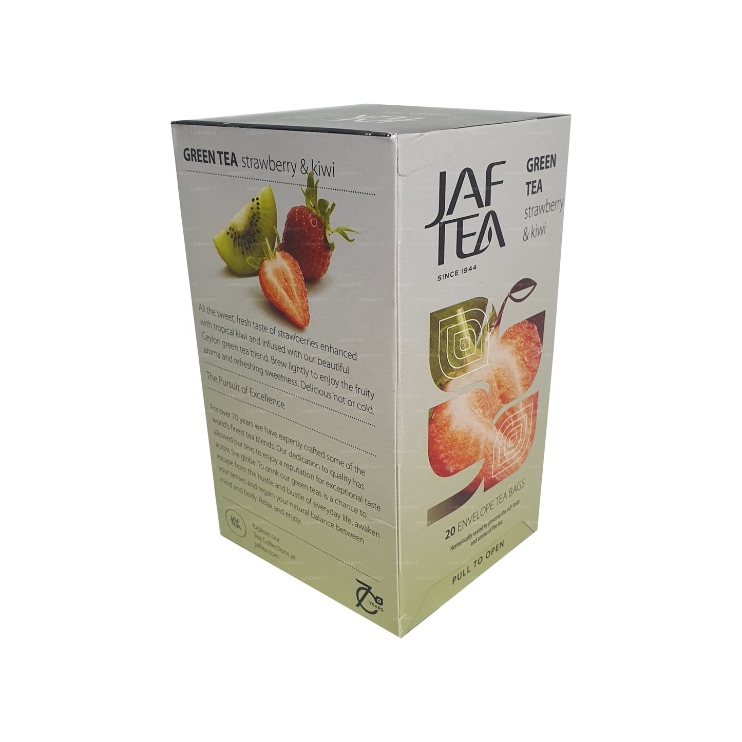 مجموعة Jaf Tea النقية من الشاي الأخضر والفراولة والكيوي (40 جم) 20 كيس شاي