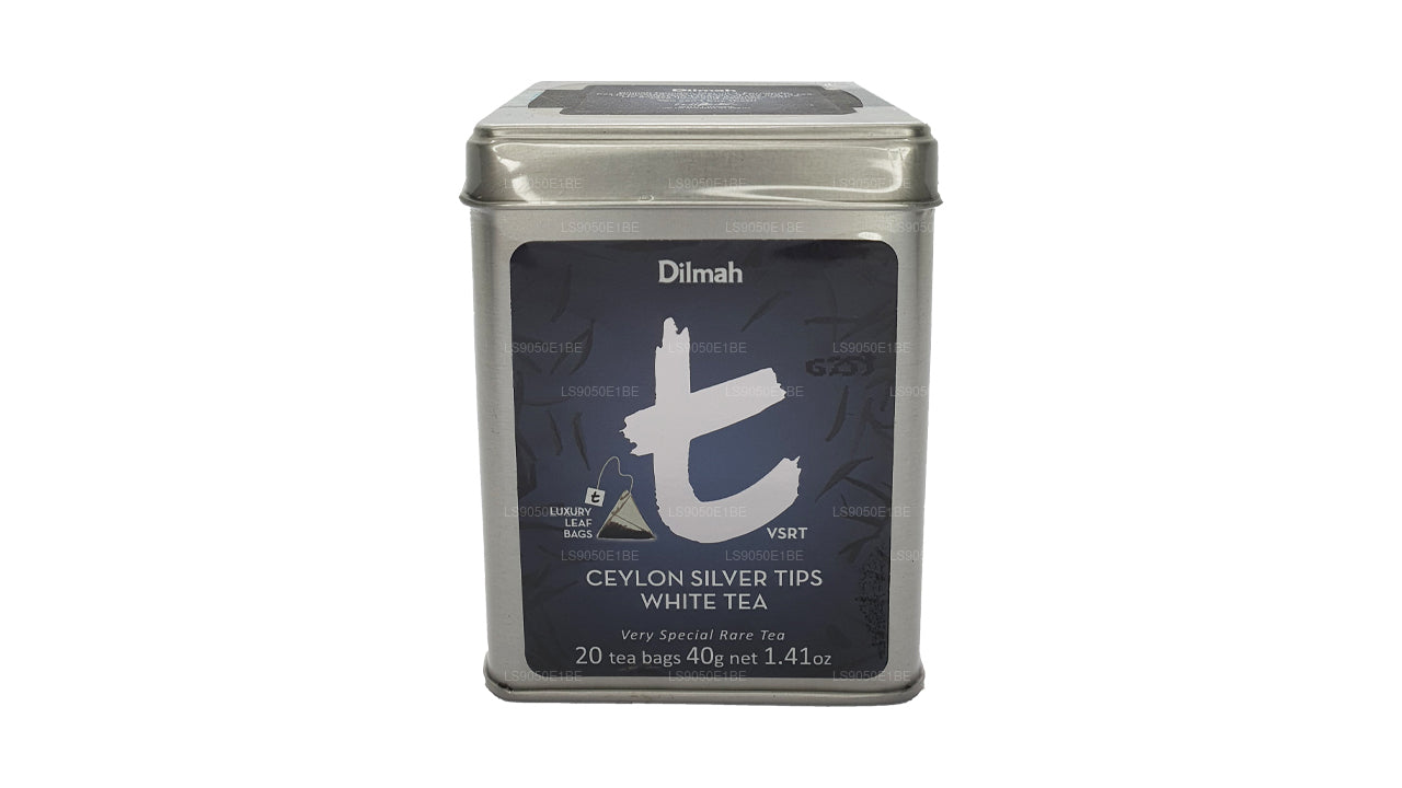 علبة شاي ديلما تي سيريز VSRT ذات الرؤوس الفضية السيلانية البيضاء (40 جرام) من ديلما، أوراق سائبة