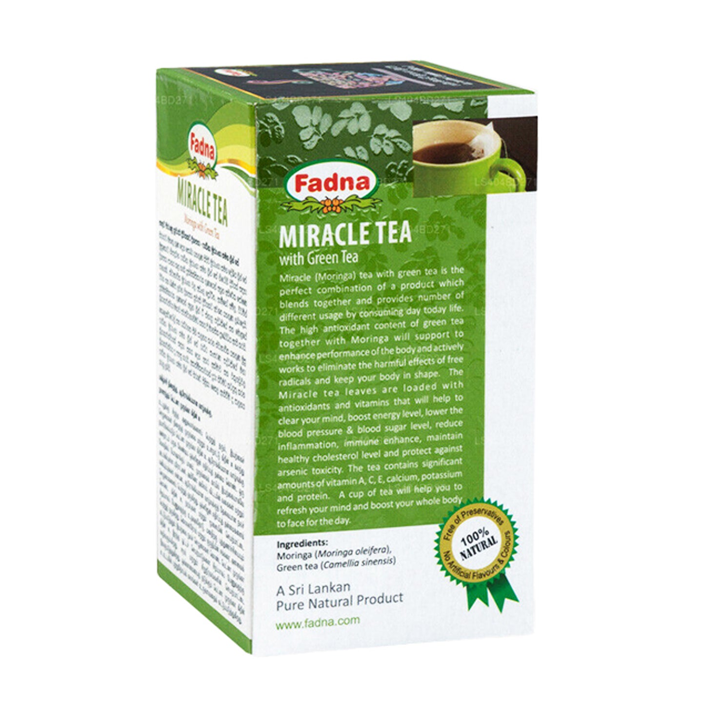 شاي فادنا ميراكل المورينجا مع الشاي الأخضر (40 جم) 20 كيس شاي
