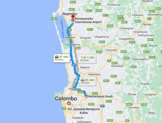 Mulleriyawa City to Colombo Airport (CMB) Private Transfer