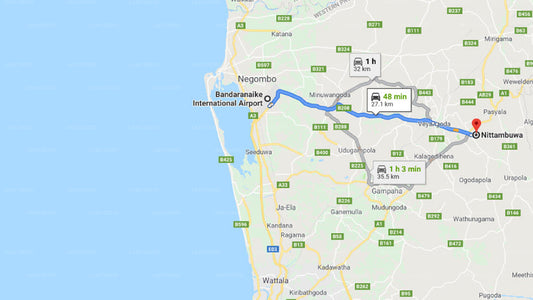 Colombo Airport (CMB) to Nittambuwa City Private Transfer