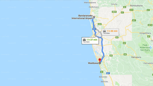 Transfer between Colombo Airport (CMB) and Vendol Resort, Wadduwa