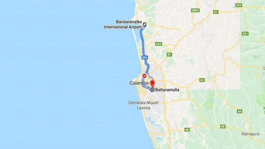 Transfer between Colombo Airport (CMB) and Alankara Villa, Battaramulla