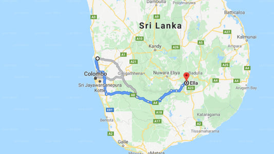 Transfer between Colombo Airport (CMB) and Ella Gap Panorama, Ella