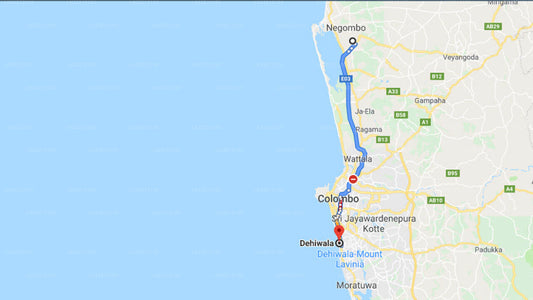 Transfer between Colombo Airport (CMB) and The Penthouse Above Sea, Dehiwala