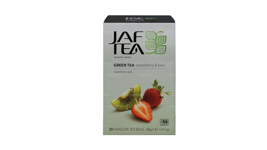 مجموعة Jaf Tea النقية من الشاي الأخضر والفراولة والكيوي (40 جم) 20 كيس شاي