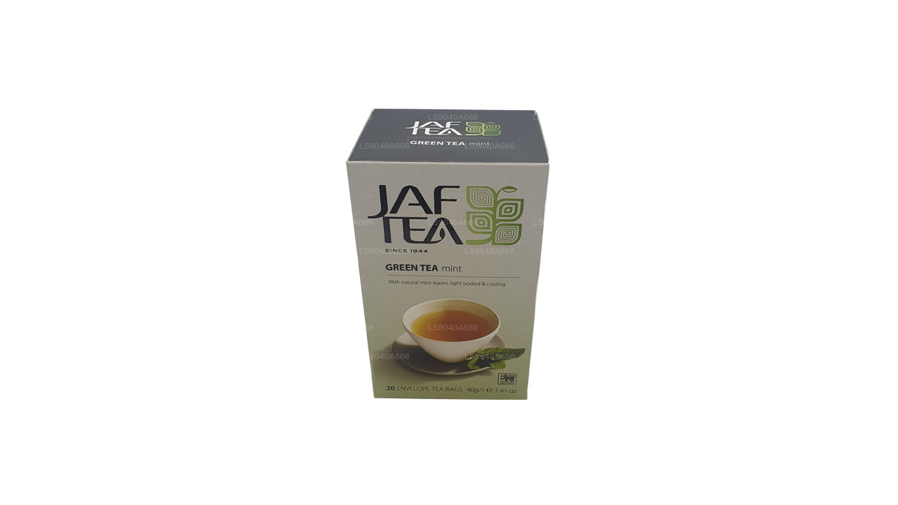 أكياس شاي مغلفة برقائق النعناع من مجموعة Jaf Tea Pure Green Collection (40 جم)