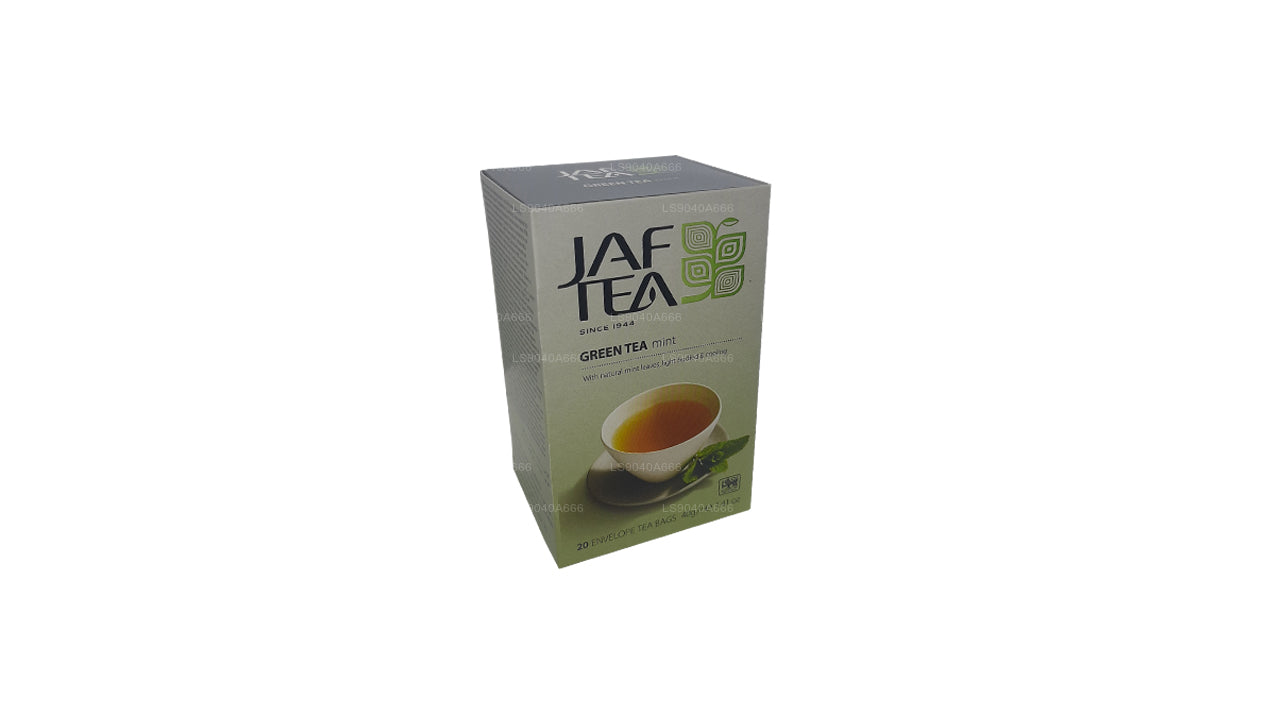 أكياس شاي مغلفة برقائق النعناع من مجموعة Jaf Tea Pure Green Collection (40 جم)