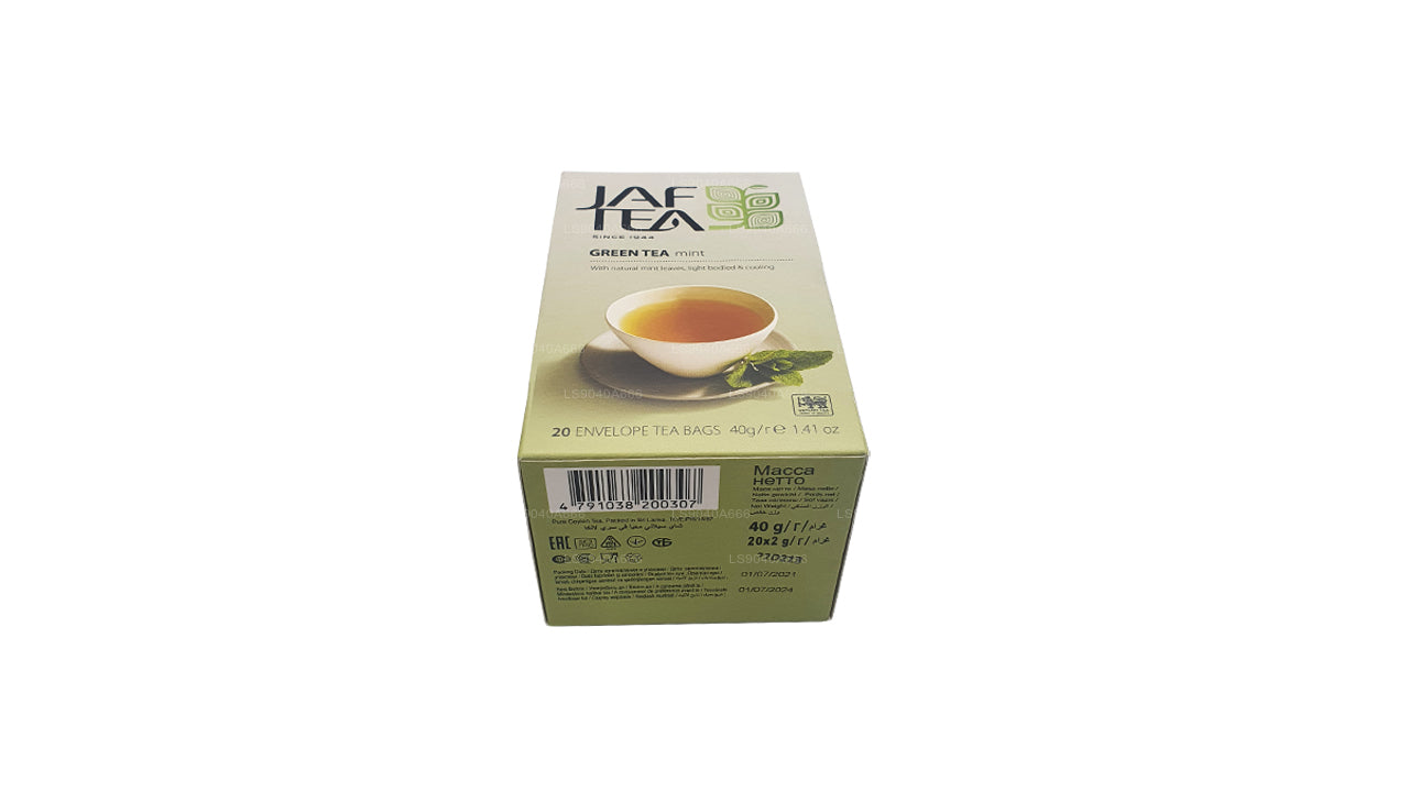 أكياس شاي مغلفة برقائق النعناع من مجموعة Jaf Tea Pure Green Collection (40 جم)