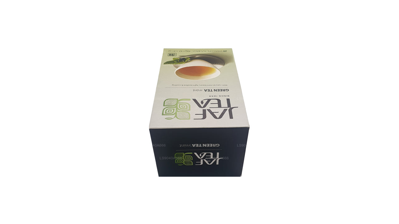 أكياس شاي مغلفة برقائق النعناع من مجموعة Jaf Tea Pure Green Collection (40 جم)